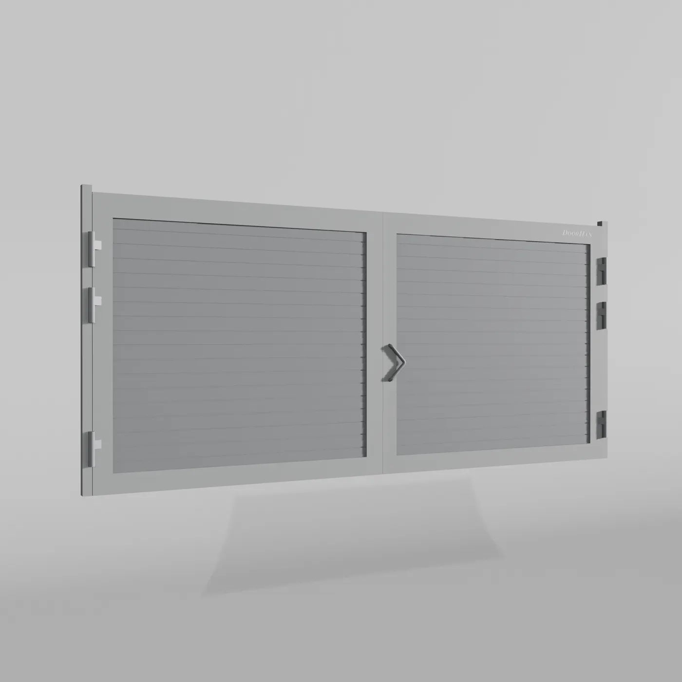 Распашные ворота DoorHan 3800х1300 цвета RAL 7004 (серый) с дизайном «доска» без автоматики