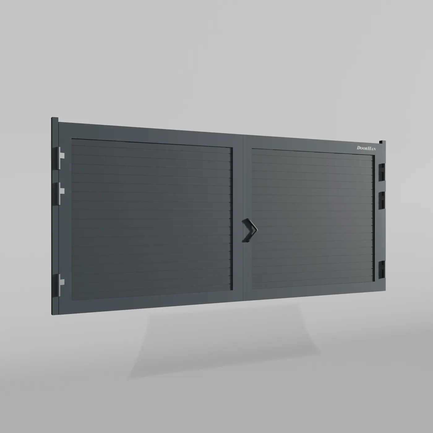 Распашные ворота DoorHan 4900х1800 цвета RAL 7016 (антрацит) с дизайном «доска» с автоматикой