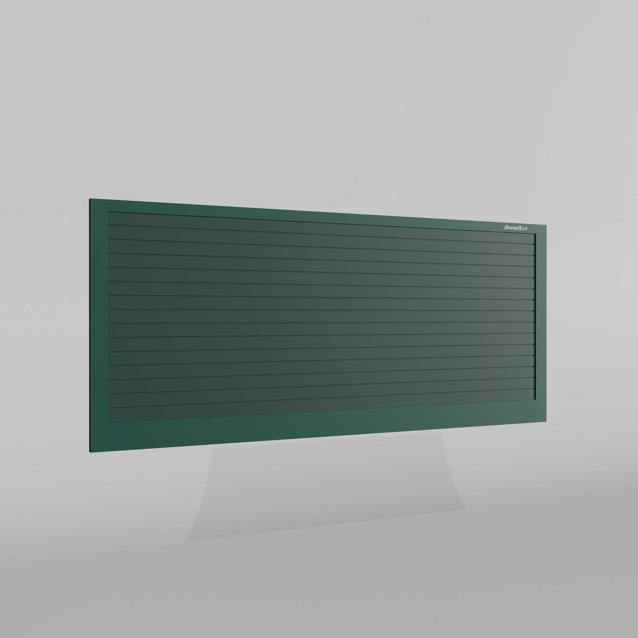 Откатные ворота DoorHan 3200х1500 цвета RAL 6005 (зелёный) с дизайном «доска» с автоматикой