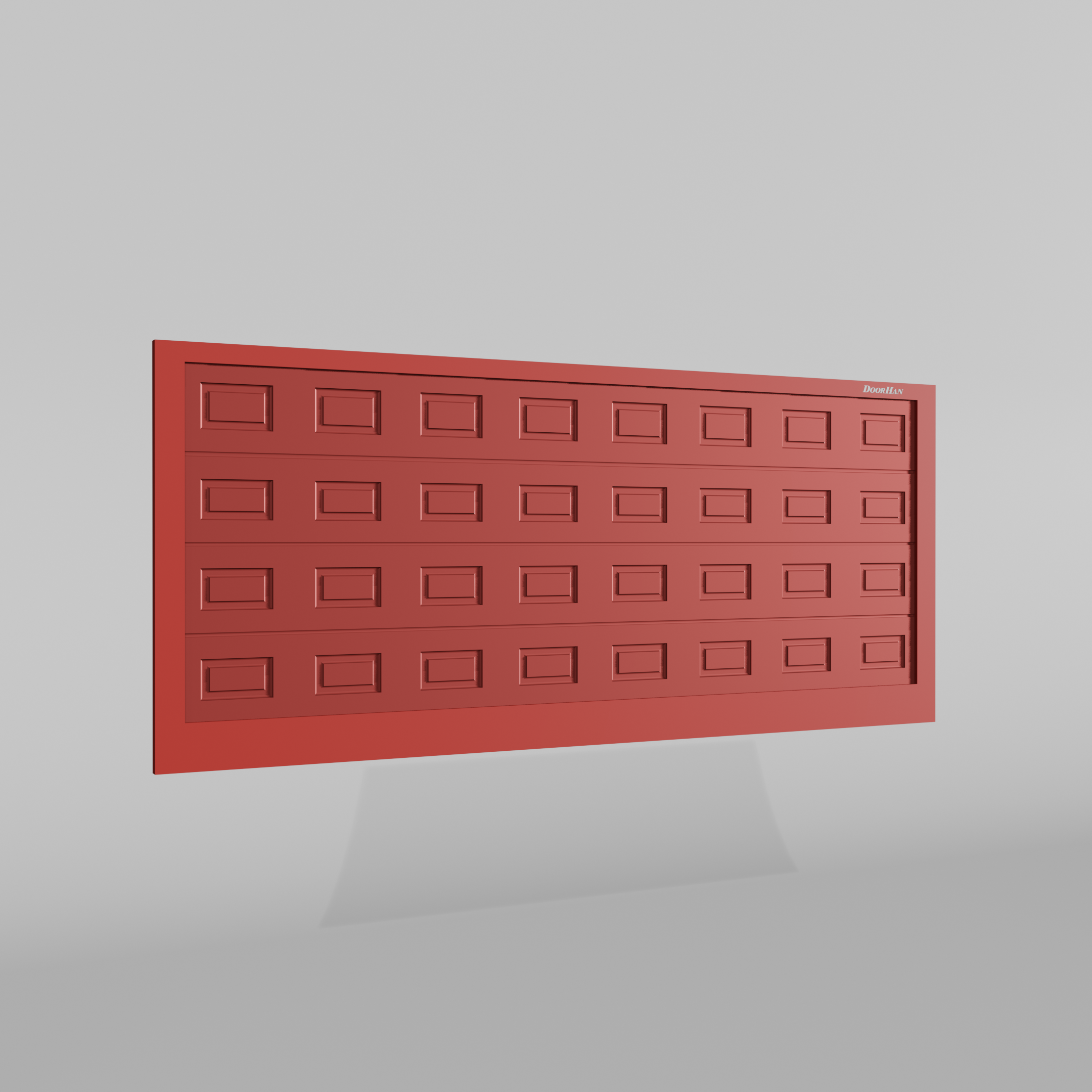 Откатные ворота DoorHan 4500х1100 цвета RAL 3000 (красный) с дизайном «филенка» с автоматикой