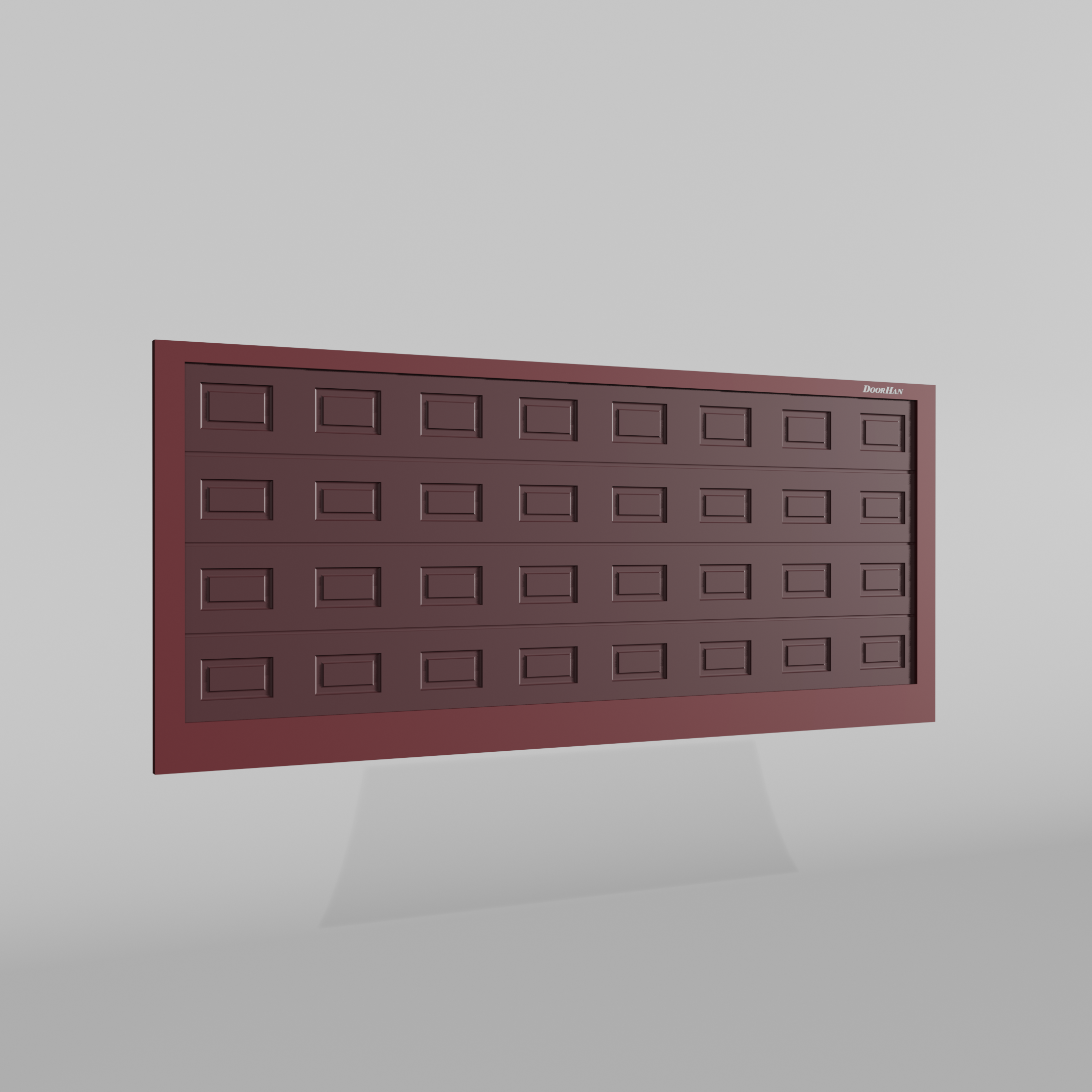Откатные ворота DoorHan 2100х1100 цвета RAL 3005 (бордовый) с дизайном «филенка» с автоматикой