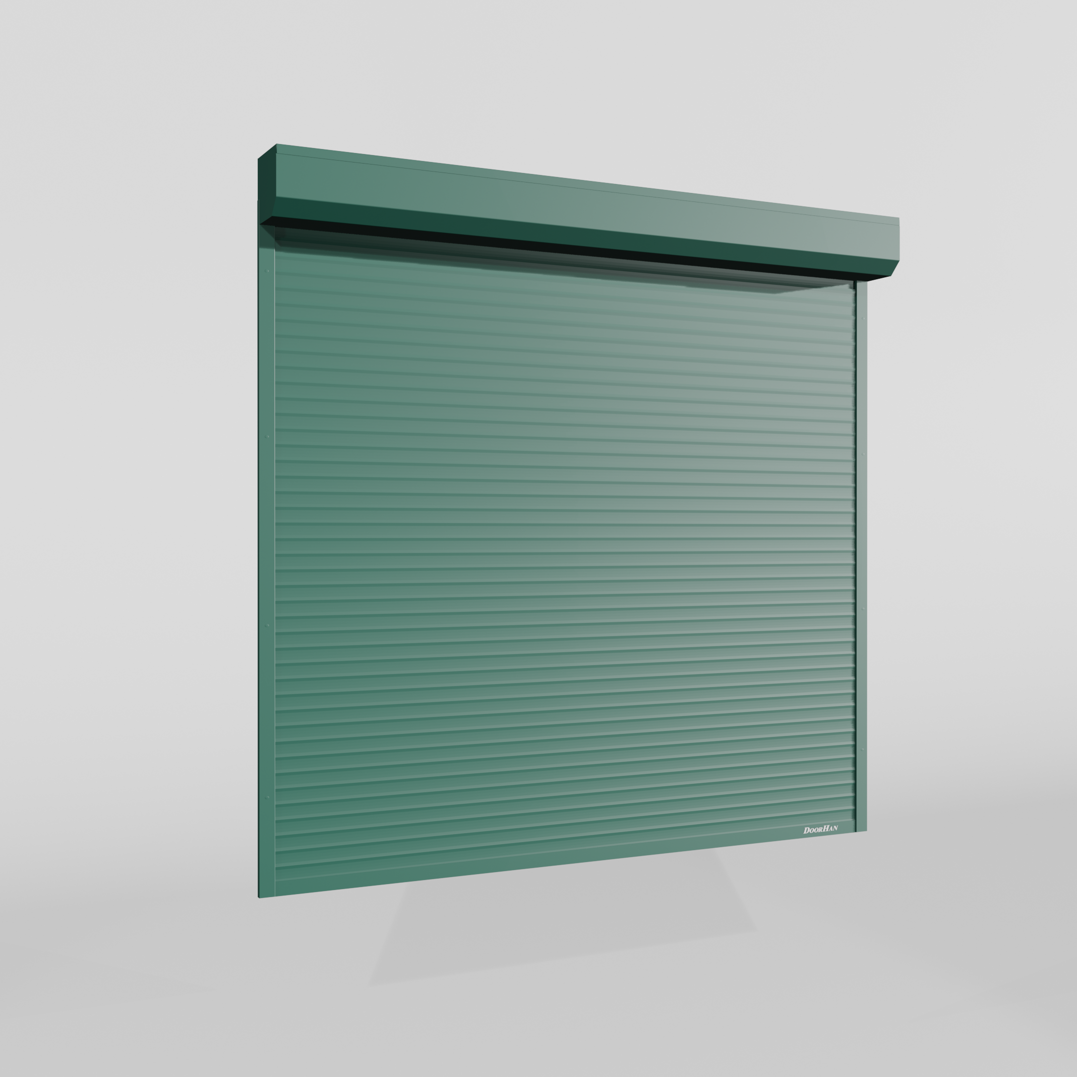 Рольворота DoorHan 3800х1400 цвета RAL 6005 (зелёный) взломостойкие с автоматикой