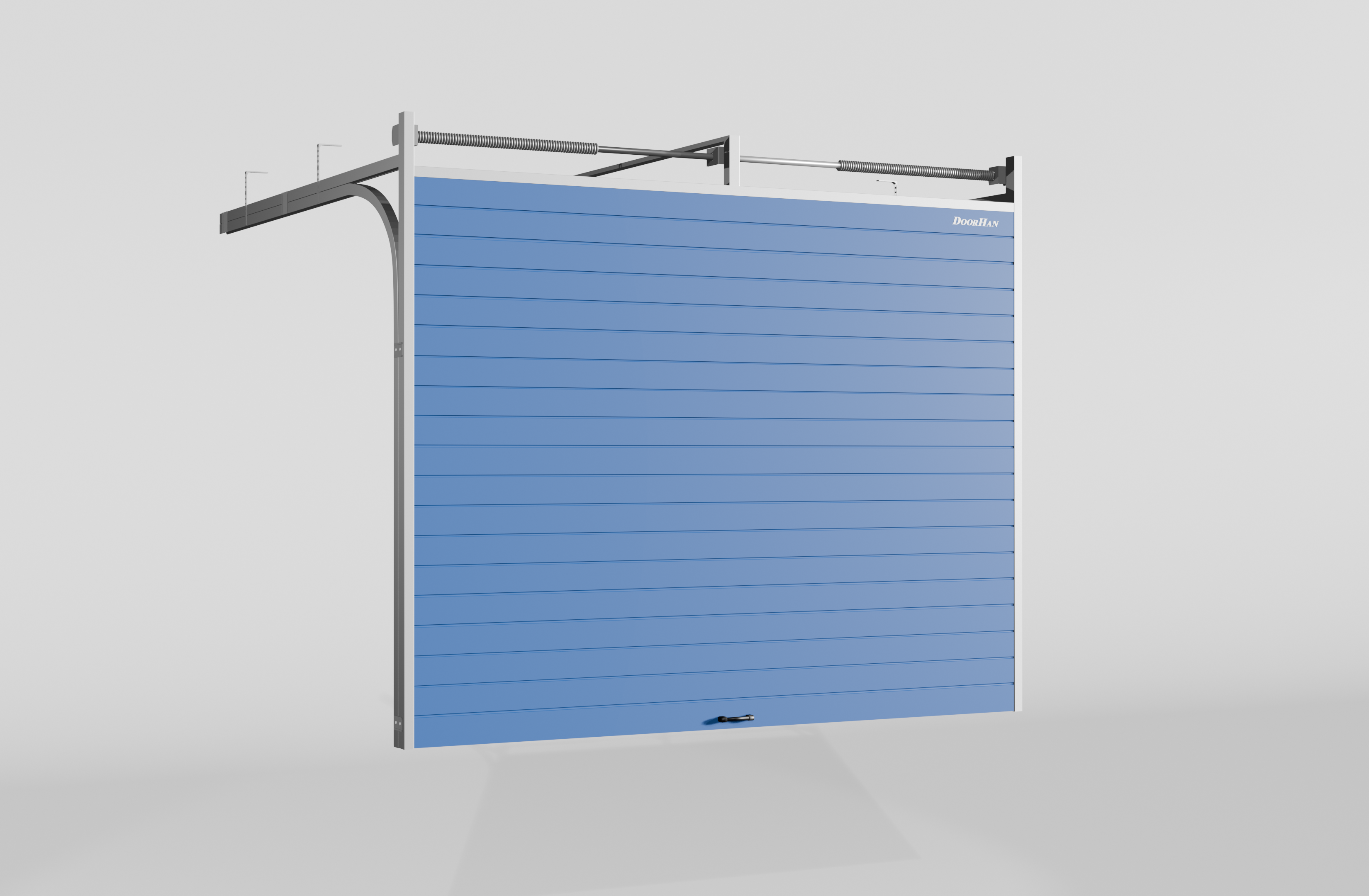 Секционные ворота DoorHan стальные 2300х2900 цвета RAL 5005 (синий) с дизайном «доска» без автоматики