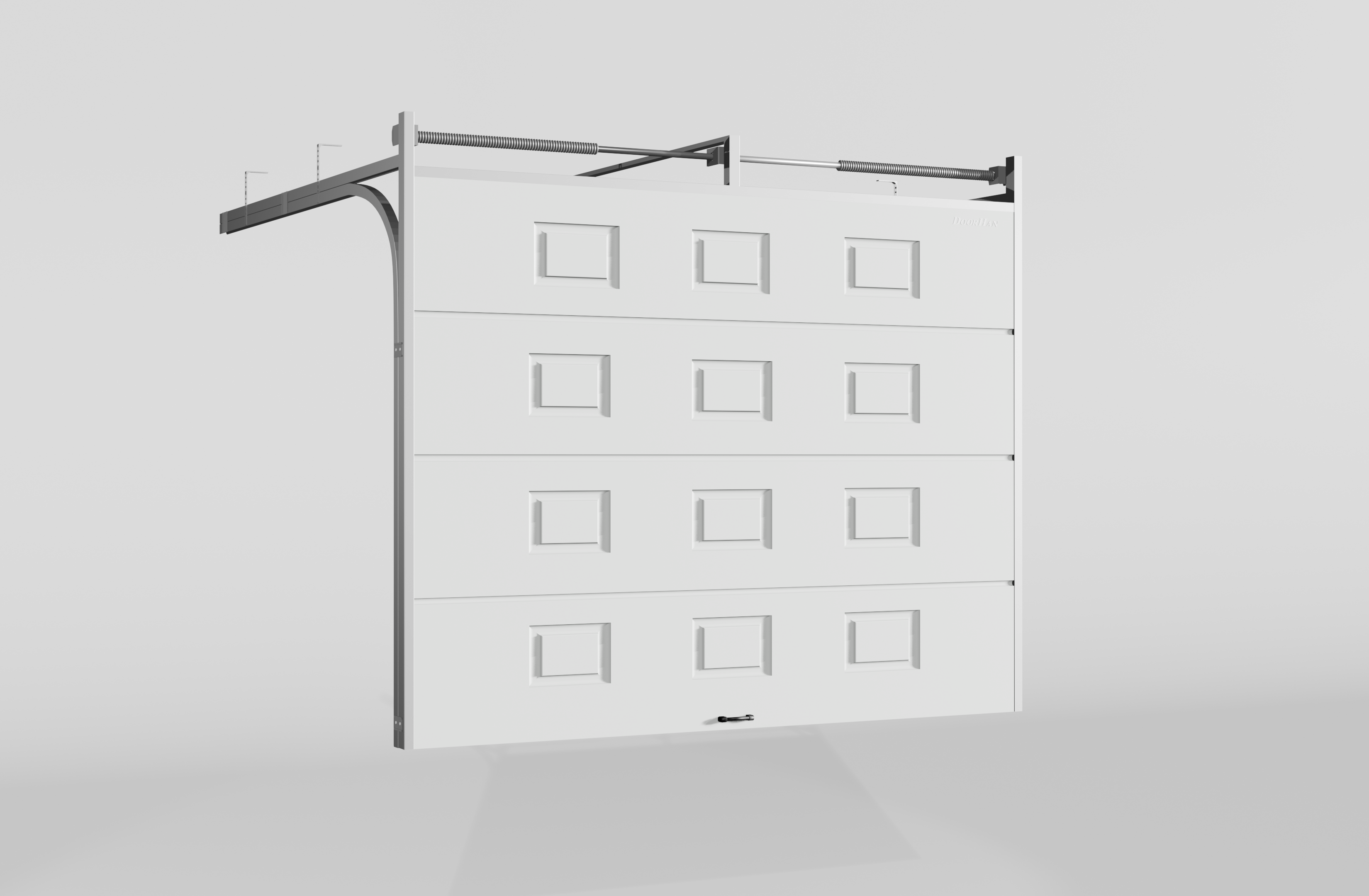 Секционные ворота DoorHan стальные 2400х2900 цвета RAL 9003 (белый) с дизайном «филенка» без автоматики