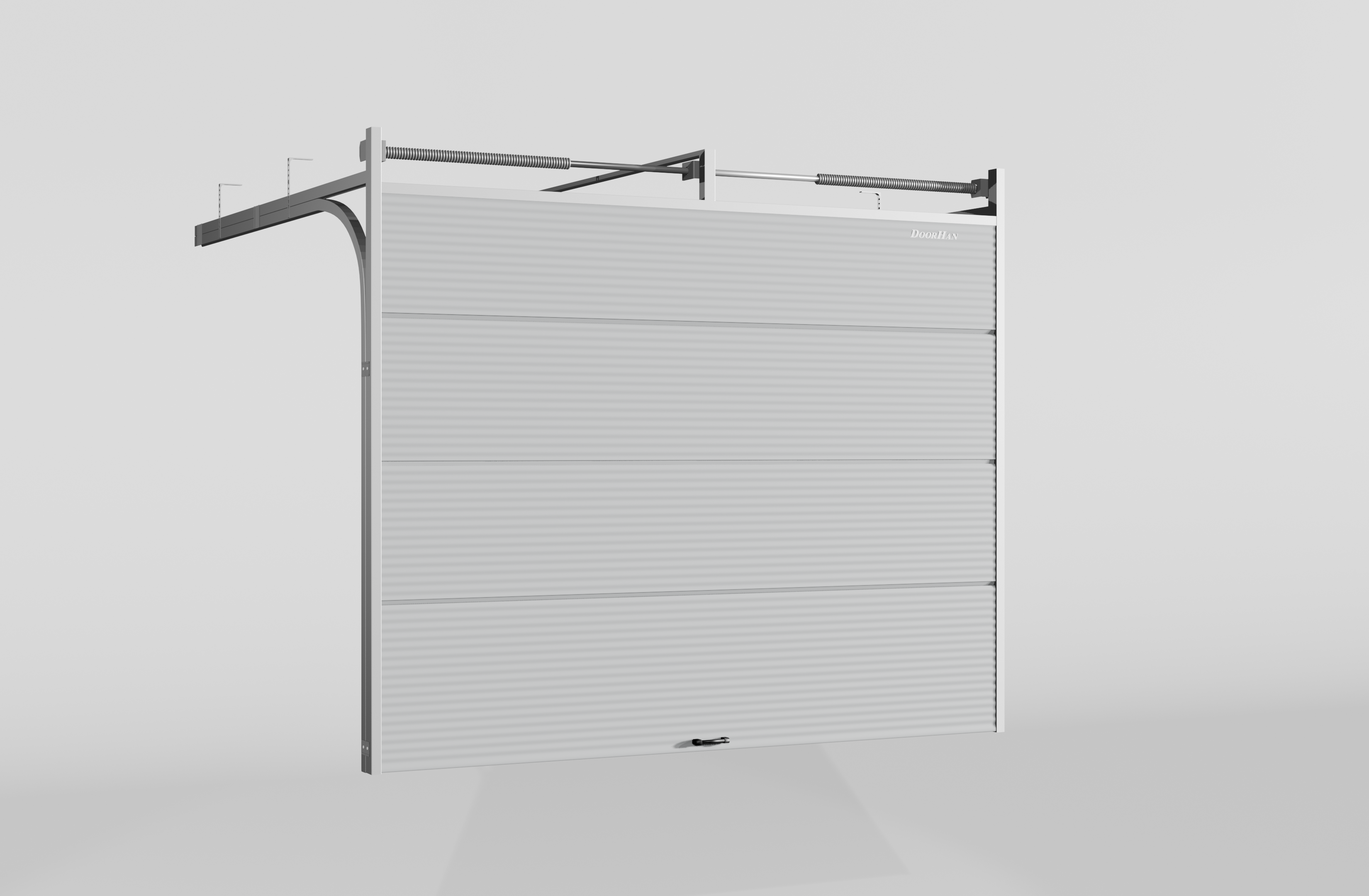 Секционные ворота DoorHan стальные 4800х2000 цвета RAL 7004 (серый) с дизайном «волна» без автоматики