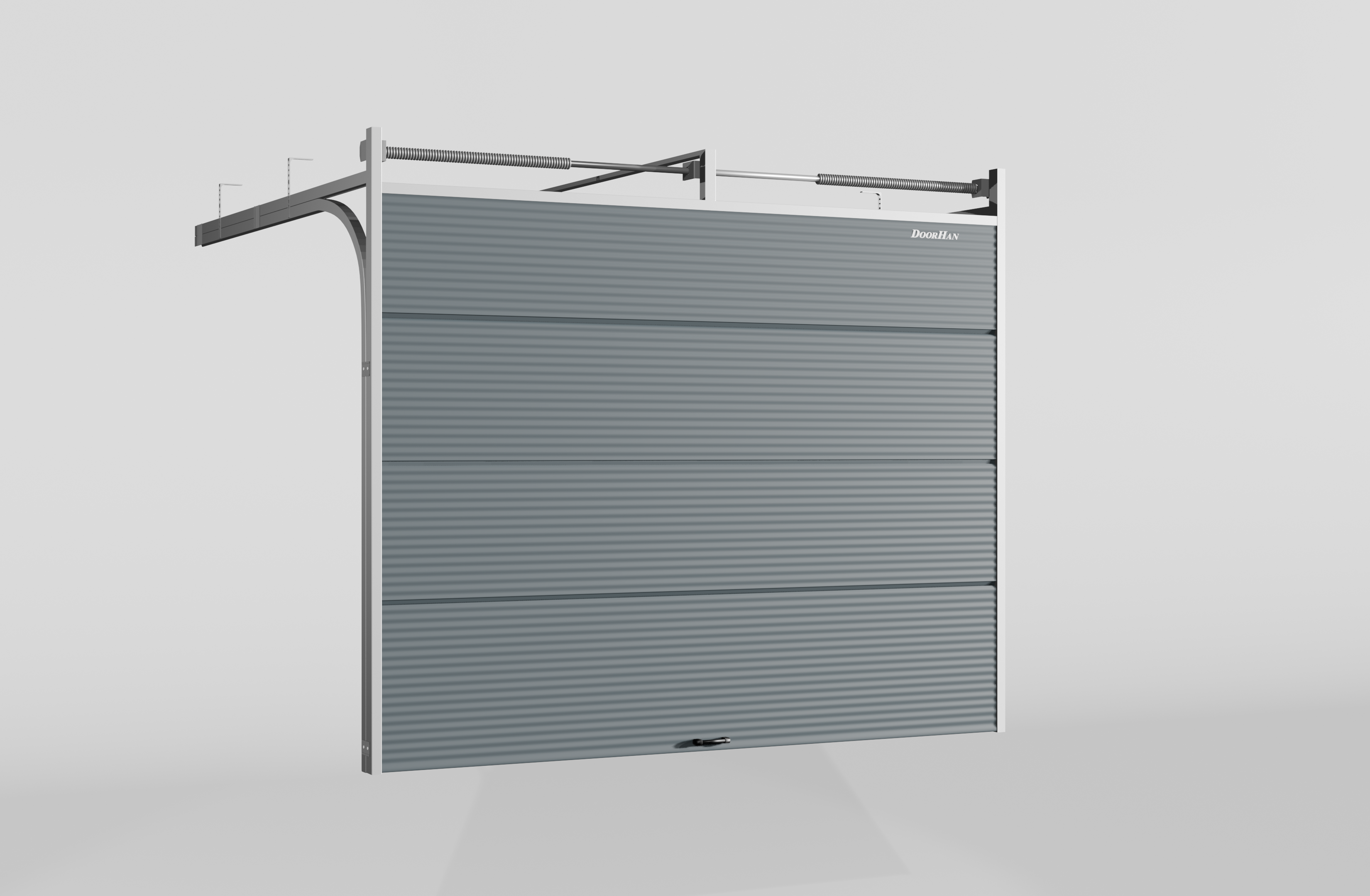 Секционные ворота DoorHan стальные 3600х2000 цвета RAL 7016 (антрацит) с дизайном «волна» с автоматикой